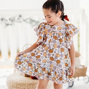 Cheeky Plum Nora Dress - Autumn Whimsy Bloom - Size 4T